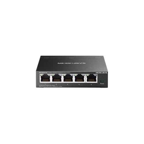 Mercusys MS105GS-M2 Switch 2.5 Gigabit 5 Ports 2.5Gbps, Ethernet, RJ45, Metal Case, Plug and Play, 2.5G NAS, 2.5G Server, Gaming Computer, 4K Video