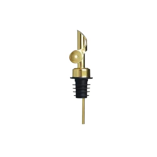 BGHYJKOL Stainless Steel Pourers Vertedor de Botellas Acero Inoxidable, vertedor Licor con Tapa automática for Alcohol, Boquilla tapón for cóctel, Aceite Oliva, vinagre, 2 uds(Gold)