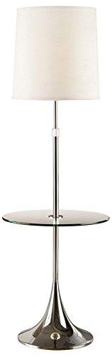Artiva USA Enzo, Adjustable 52 to 65-inch Modern Chrome Floor Lamp with Tempered Glass Table Artiva USA Enzo, Adjustable 52 to 65-inch Modern Chrome Floor Lamp with Tempered Glass Table