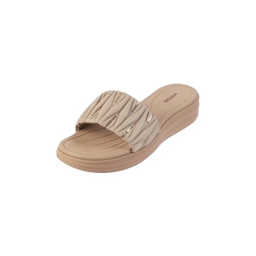 Image of Mochi Women Wedge Heel Fashion Slip-on Sandal