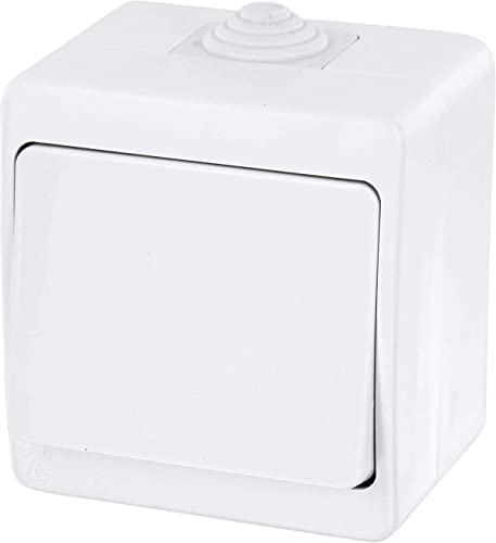 Aufputz Ein-/Ausschalter IP54, All-in-One, Serie G1 reinweiß