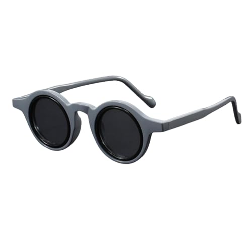 Lunettes de soleil rondes protection UV style steampunk à petite monture métallique