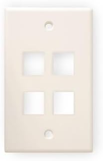 PLATE-4-LA 4-Port Keystone Wall Plate, Light Almond