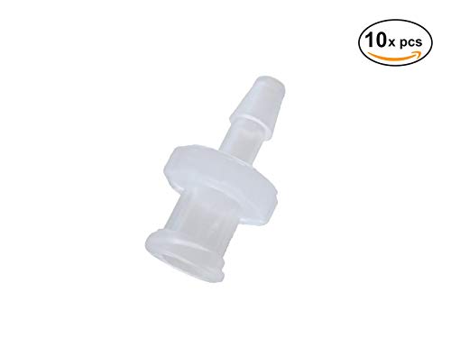 BleedZone - Female Luer Lock Adapter - 1/8" Hose Barb Fitting PP Polypropylene Hose, 10x Syringe Adapter for Laboratory Equipment, Hose Connector