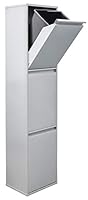 ARREGUI Basic CR302-B Mülltrennsystem aus Stahl | 3 Fächer Mülleimer für die Küche | 3 Fach Abfalleimer | 3x17L (51L) | Herausnehmbare Inneneimer mit Griff | Recycling Schrank | Mülltrennung |hellgrau
