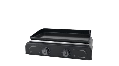 Campingaz Plancha Electric 2 XD, barbecue de table électrique, avec plaque en fonte et 2 zones de cuisson séparées, puissance 3400 W; idéale pour les grillades méditerranéennes 3000006756 Noir