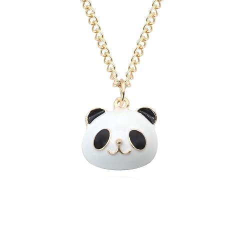 Collier Panda argent sterling 925 anti-allergie, pendentif médaillon durable fille