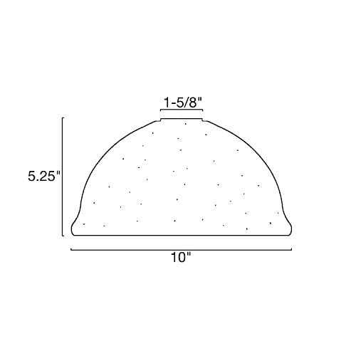Kira Home Granville 10" Glass Shade, Seeded Replacement Glass, 1-5/8" Fitter Size, 5.25" X 10", 1-Pack #TOP6