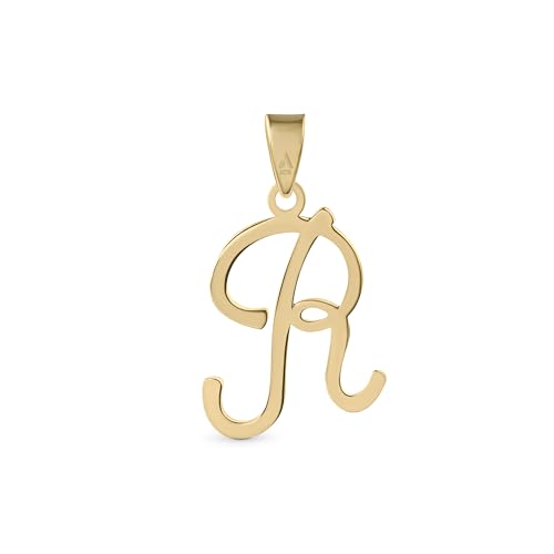 Amberta 9 Karat Gold Italian Charms Anhänger für Damen und Herren | Buchstabenanhänger für Ketten | Alphabet Gold