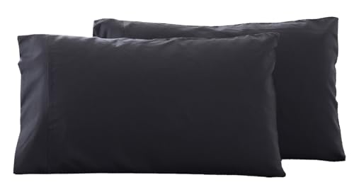 Microfiber Queen Bed Pillowcases 2 Pack Super Soft Bed Pillow Covers Envelope Closure Wrinkle Fade and Stain Resistant 20x30 Black
