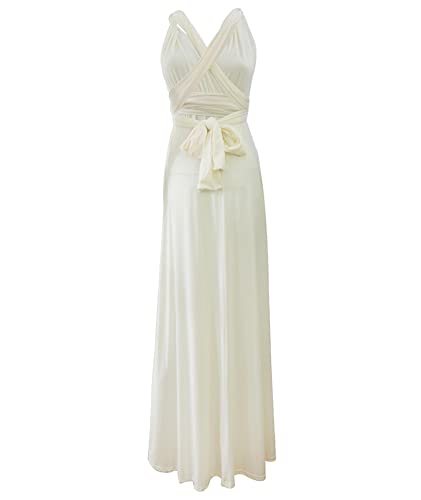 Image of Sexyshine Women's Backless Gown Dress Convertible Multi-Way Wrap Halter Cocktail Dress Bandage Bridesmaid Long Dresses