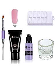 UR SUGAR Poly Quick Gel Nail Art Kit Professional Moule à ongles, Double Tête Brosse à Ongles, Slip Liquide Quick Building Conseils Finger Extension Set