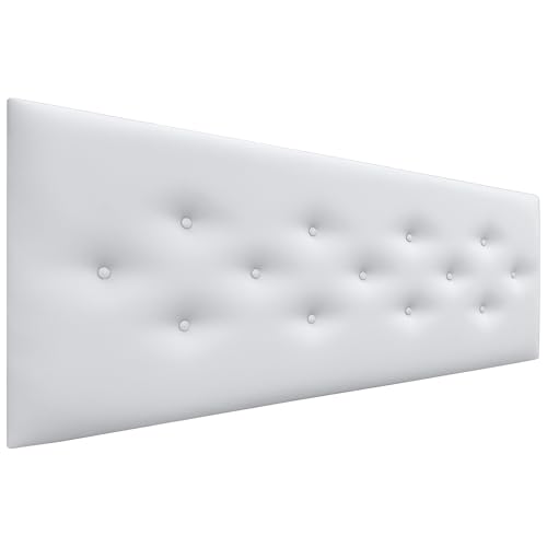 DHOME Tête de Lit en Similicuir ou Tissu ACUALINE avec 3 Rangées de Boutons Entrelacés Tête de...