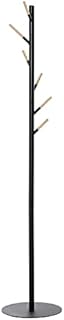 HOMCOM Coat Rack Stand with 6 Hooks, Clothes Tree Hat Display Hall Tree Hanging Organizer for Entryway Bedroom, Black