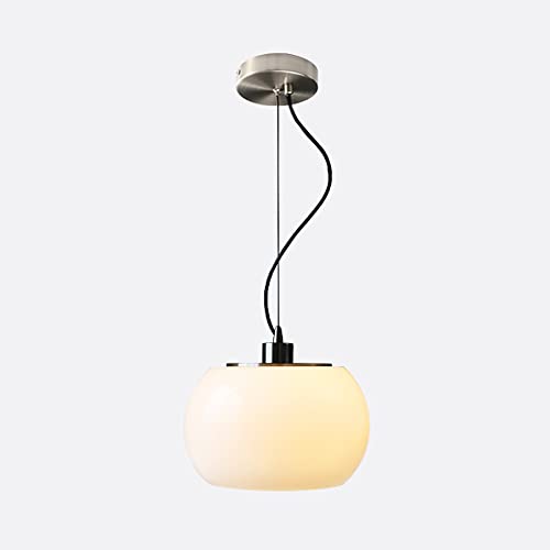 Lustre réglable en verre blanc pour une chambre japonaise zen