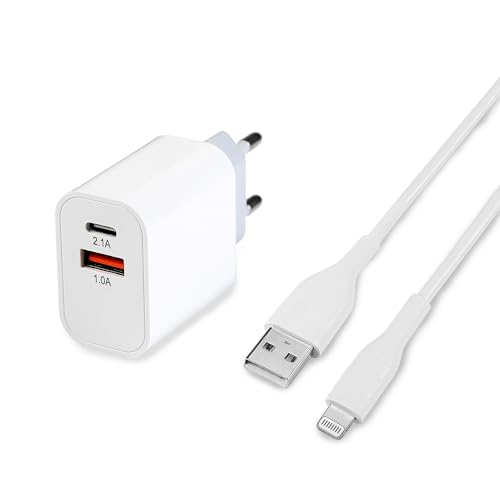 Mutto Caricatore Iphone - Caricatore Usb C, Presa Usb C + Usb A Multiplo E Cavo Iphone Per Iphone 14/14 Plus/14 Pro/14 Max/13/12/11 Xr Xs Se Mini X 8 