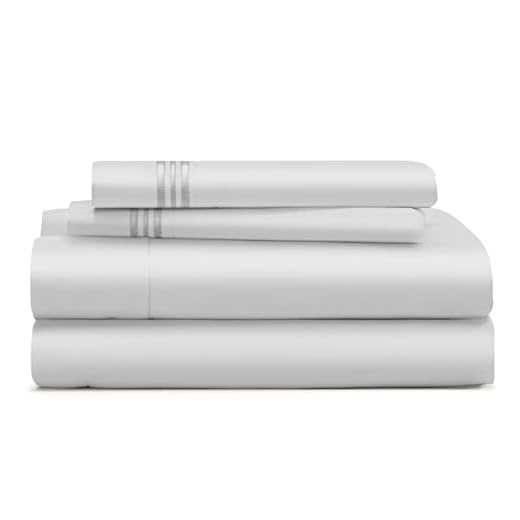 Cosy House Collection 1500 Series Bed Sheet Set - Super Soft Hotel Luxury Bedding - Wrinkle, Stain & Fade Resistant - Hypoallergenic - 4 Piece (Queen, Silver)