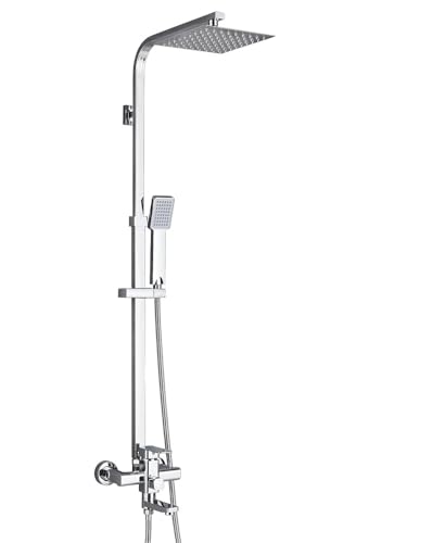 Ensembles de douche matte black avec robinet de douche et ciel de pluie 8 pouces
