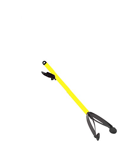 ArcMate Rainbow Reacher Ultra Lightweight, Plastic Economy Indoor Reacher Grabber, Suction Cup Finger Pickup Tool, 1lb. Capacity, Jaw Opens 4.25", 23", Yellow (7412)