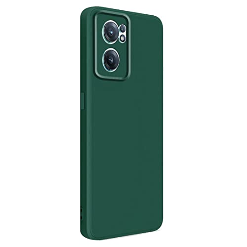 Image of Amazon Brand- Solimo Mobile Cover for OnePlus Nord 2 CE 5G (Soft, Matte Finish Liquid Silicone Case & Flexible Back case), Green