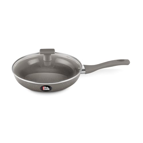 Image of MILTON Pro cook Induction Cookware & Gas Stove Friendly Premium Ceramic Non-Stick Fry Pan 26 cm with Glass Lid | KFCC South Korean Coating | PFOA & PFAS Free | Low-Oil Cooking | 2Y Warranty | Brown