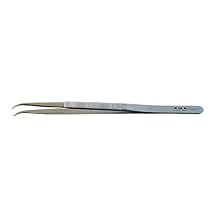 EMS 72910-7S Curved Forcep, Medium, Serrated, 7.125" Height, Low Carbon Austenitic Steel