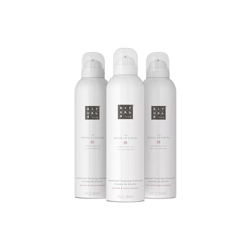 RITUALS The Ritual of Sakura Vorteilspack mit 3 x Duschschaum | Duschgel mit Kirschbl&uuml;ten und Reismilch | zarter, blumiger Duft | Vorteilspack 3 x 200 ml