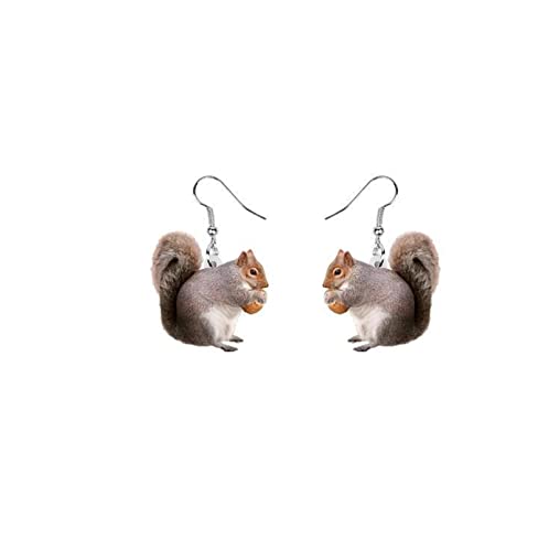 Cute Acrylic Animal Earrings Personalized Cartoon Animal Dangle Earrings Funny Dog Chicken Elephant Pig Rabbit Squirrel Drop Earrings for Women Charm Jewelry Gifts