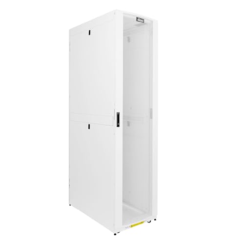 Image of Tecmojo 52U Server Rack Cabinet - PRE-Assembled 24inch Width 43inch Depth IT Network Equipment Cabinet Rack Enclosure with Casters - 3000lbs Weight Capacity(06White)