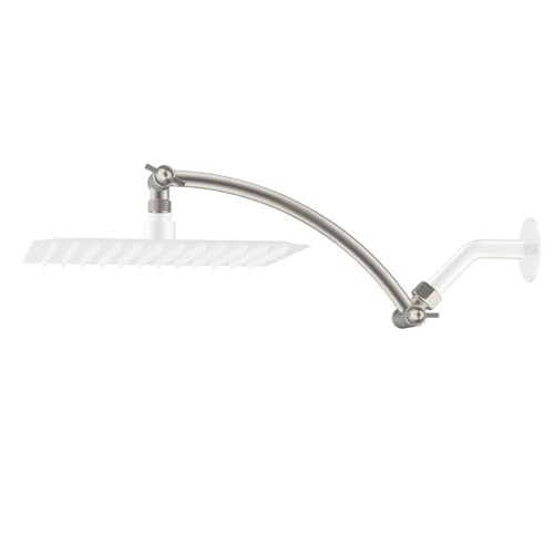 Hibbent All Metal 10'' Shower Head Extension Arm, Brushed Nickel