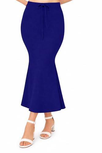 Image of Women's Seamless Cotton-Blend Saree Shapewear Petticoat - High-Waist Underskirt (S-XXL) - Fish-Cut, Breathable & Stretchable for Daily, Party