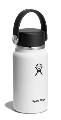 Image of Hydro Flask Micro Bottle - Leak Proof Purse or Pocket Flask - Insulated Mini Water Bottle 6.7 Oz White