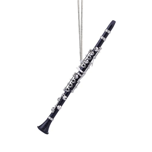 LQDSHGLK 6.22" String Miniature Clarinet Hanging Ornament Mini Musical Instrument Clarinet Replica Christmas Tree Display Ornament Holiday Home Decoration Model Music Birthday Gifts (6.22" Clarinet)