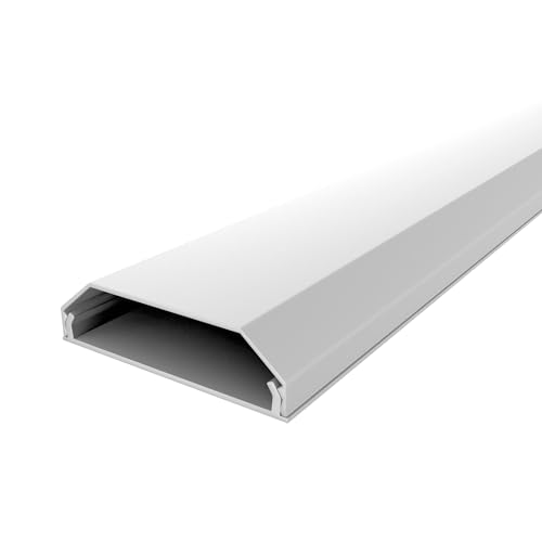 Onpira® Kabelkanal aus Aluminium in 5 Farben insgesamt in 40 Varianten zum auswählen (50x750mm, Weiß Selbstklebend: Nein)