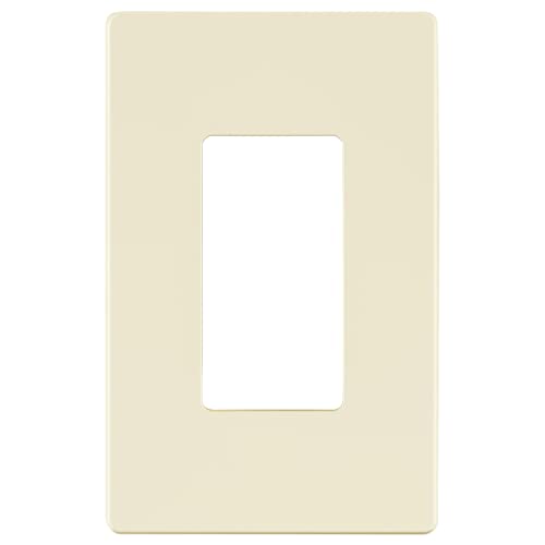 Image of LIDER Decorator Switch Cover, Screwless Wall Plate, Mid-Size 1-Gang 4.88 inch x 3.11 inch, LSWP-31M-LA, UL Listed, Thermoplastic, Matte Light Almond, 1-Pack
