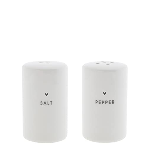 Salz- und Pfefferstreuer Set 2tlg. weiß mit schwarzem Herz Bastion Collections Cover
