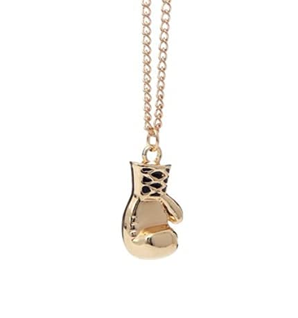 OtherBlack Silver Manly Boxing Glove Necklace Stainless Steel Mitten Cool Pendant 3D Boxing Match Jewelry For Men Boy Christmas gift-XX