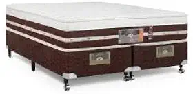Cama Box + Colchão Castor Queen Silver Star Air One Face Hibrido 158x198x59cm