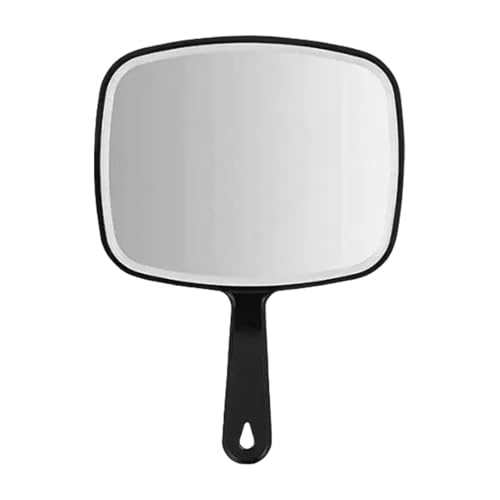 Espejos de mano con asa, espejos de mano grandes para salón de belleza, espejos de mano cuadrados, espejos de mano, espejos de peluquería, vidrio personal con mango para maquillaje