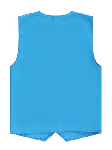 JEATHA Unisex Kids Volunteer Activity Vest Button Up Waistcoat Boys Girls Waiter Bartender Uniform Sleeveless Jacket2