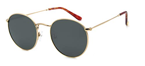 Small Round Polarized/Glass Sunglasses for Women Men Classic Vintage Retro Shades UV400