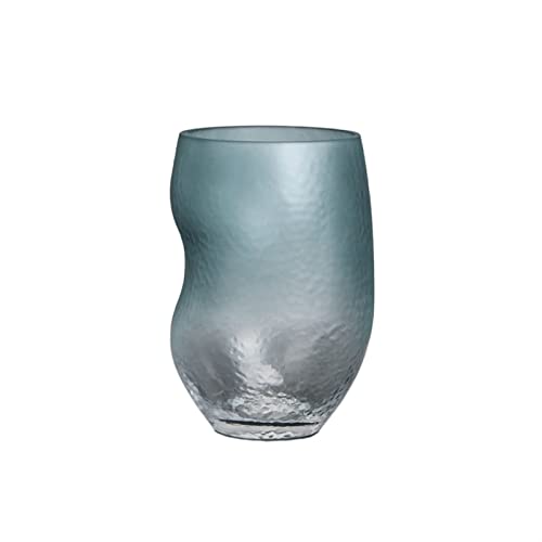 Vase en verre bleu transparent YRYRYW grand modèle de 26 cm pour table