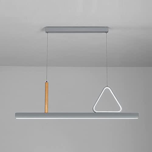Lustre suspendu LED pour salle à manger lumineuse avec hauteur réglable en fer gris