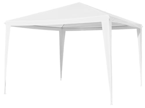 Gazebo da Esterno in Polietilene 300 x 300 cm in Metallo Bianco