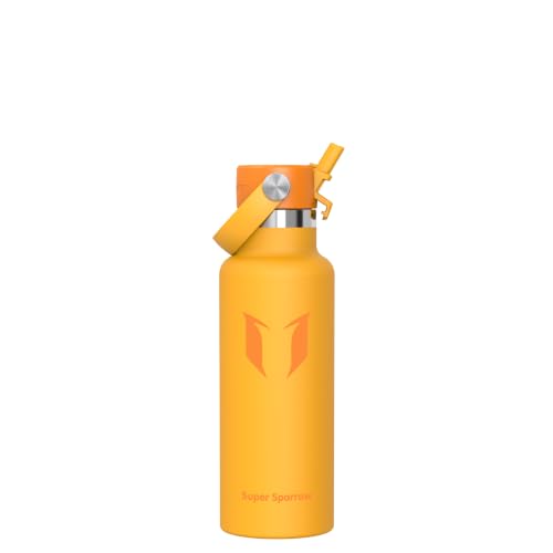 Sparrow Botella Agua Acero Inoxidable 500ml FlipFlow Botella Termica Niños | Cantimplora, Termo Agua, Infantil, Isotermica, Caliente, Fria, Antifugas, Sin BPA, Apta Lavavajillas, Escuela, Deporte
