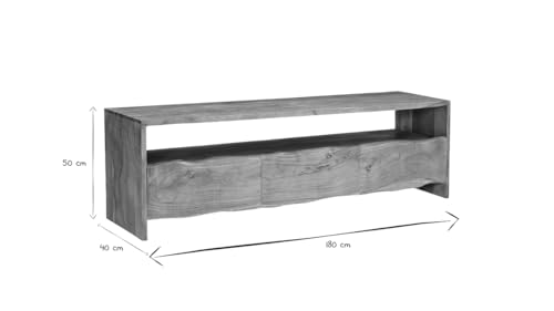 Image of The Attic Live Edge TV Cabinet|Solid Wood Sideboard TV Cabinet for Living Room|Classy Live Edge TV Cabinet|Wooden Free Standing TV Unit Side Board Table with Storage|Honey Matte Finish