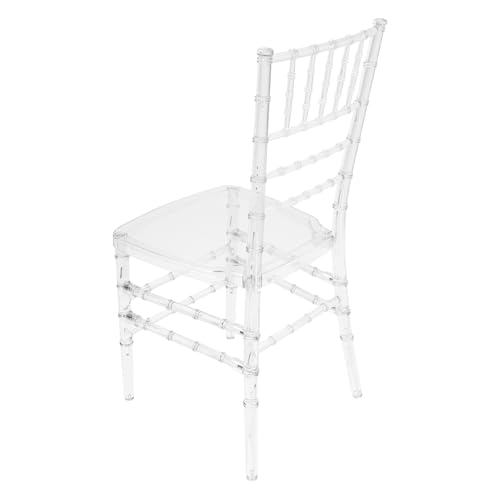 GGbaony Lot de 4 chaises de salle à manger, capacité de charge maximale par chaise, 200 kg, transparentes, 38,5 x 38,5 cm, assise en plastique, vintage, pour mariage