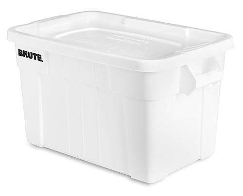 Rubbermaid 75.5L BRUTE Tote with Lid - White