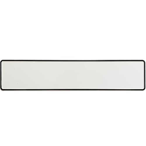 Plaque d'immatriculation vierge 520x110 mm – blanche avec bordure noire – Plaque d'immatriculation en aluminium pour véhicule à personnaliser –...