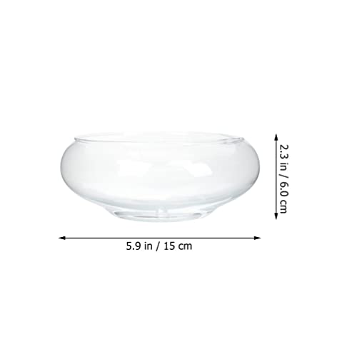 Operitacx 6 Inch Clear Glass Fish Bowl Aquarium Jar Hydroponic Vase for Succulents Indoor Plant Terrarium Planter Decorative Home Garden Wedding - Image 3